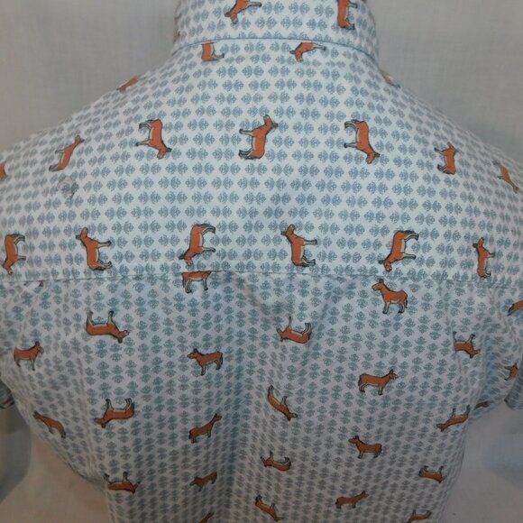 Straight Faded Mens M Donkey / ASS Print Short Sleeve button Front shirt - Picture 8 of 8